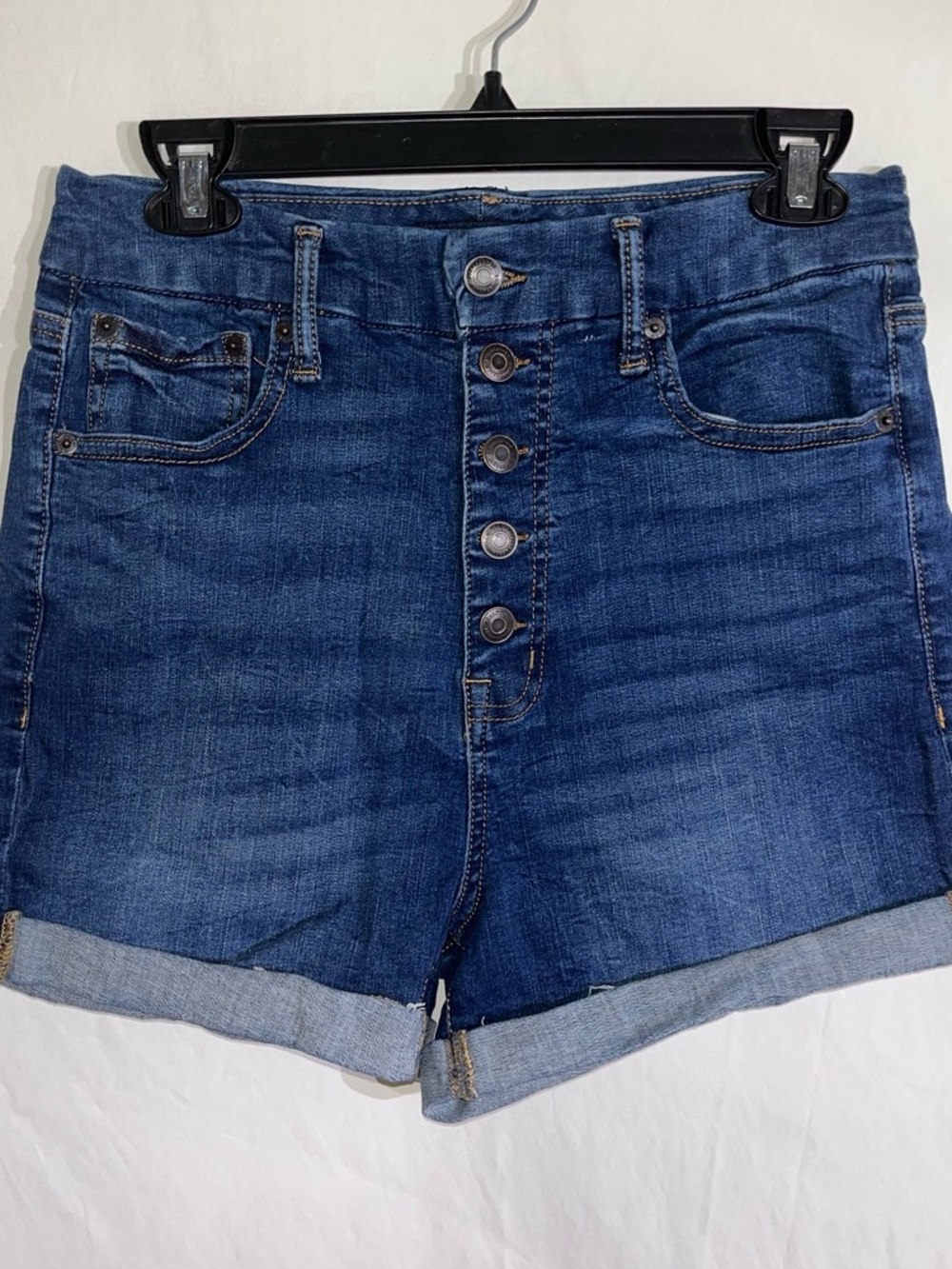 Aeropostale Medium Blue Denim Roll-Hem Jean Shorts